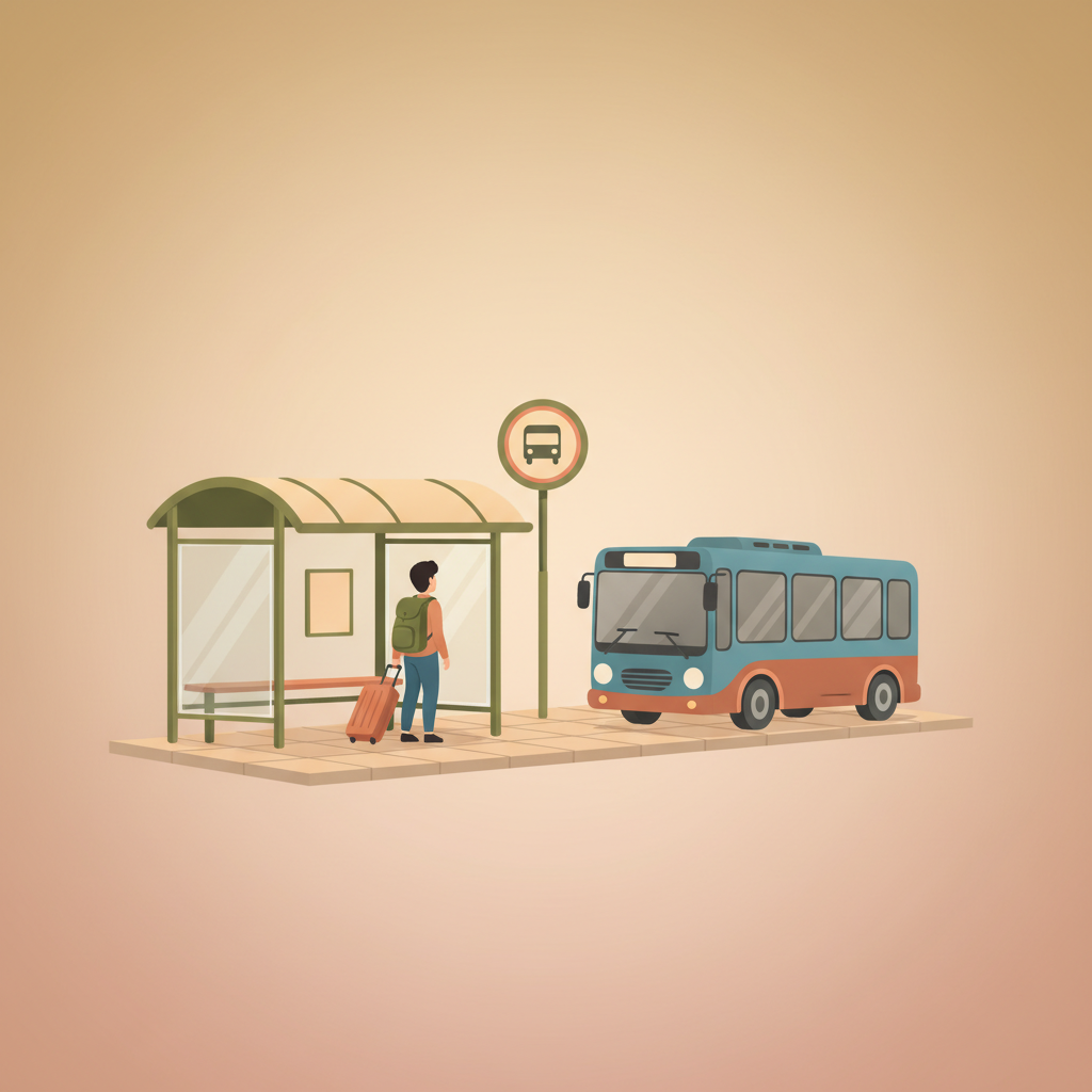 Wortschatzillustration zu バス停