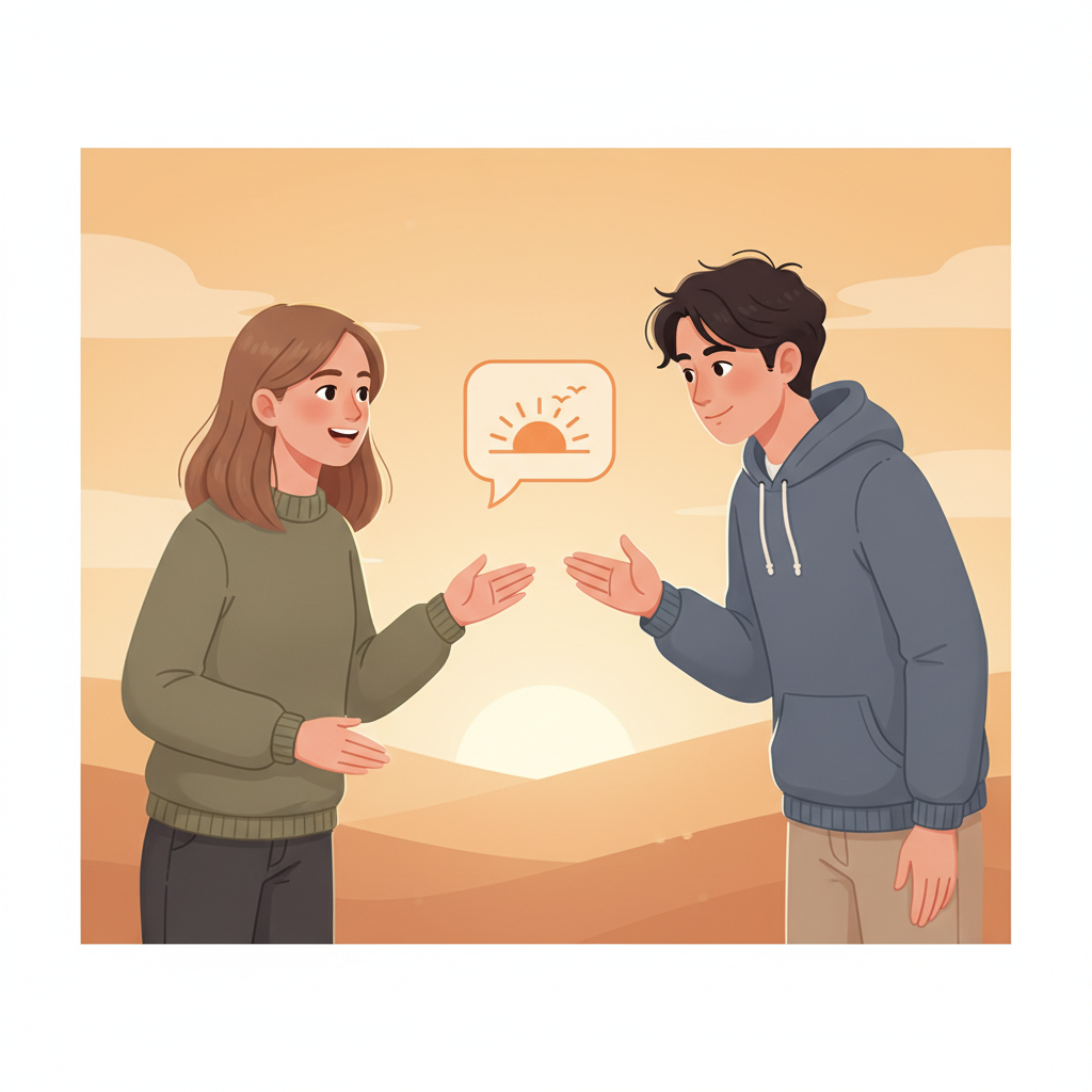Wortschatzillustration zu おはよう