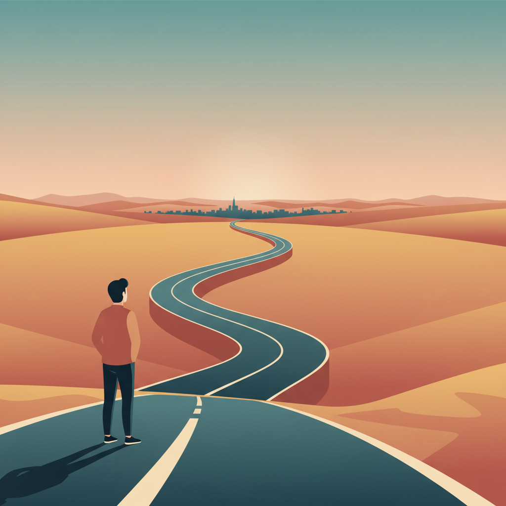 Wortschatzillustration zu Daleko