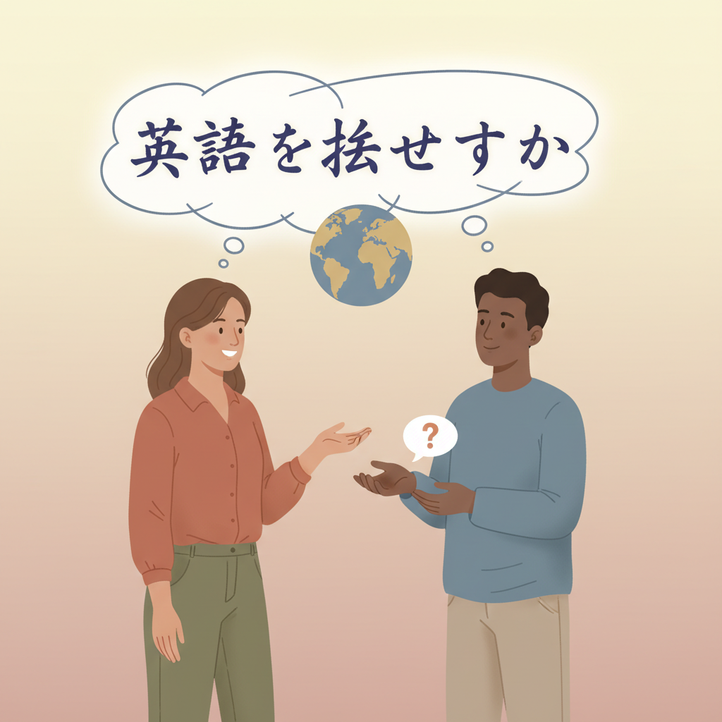 Wortschatzillustration zu 英語を話せますか
