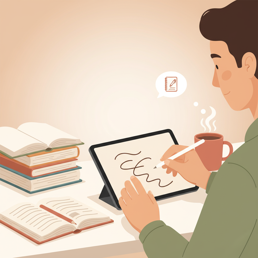 Wortschatzillustration zu Write down
