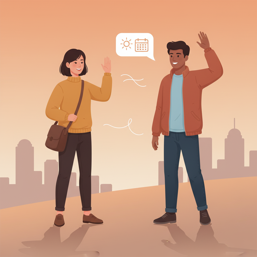 Wortschatzillustration zu 明天见
