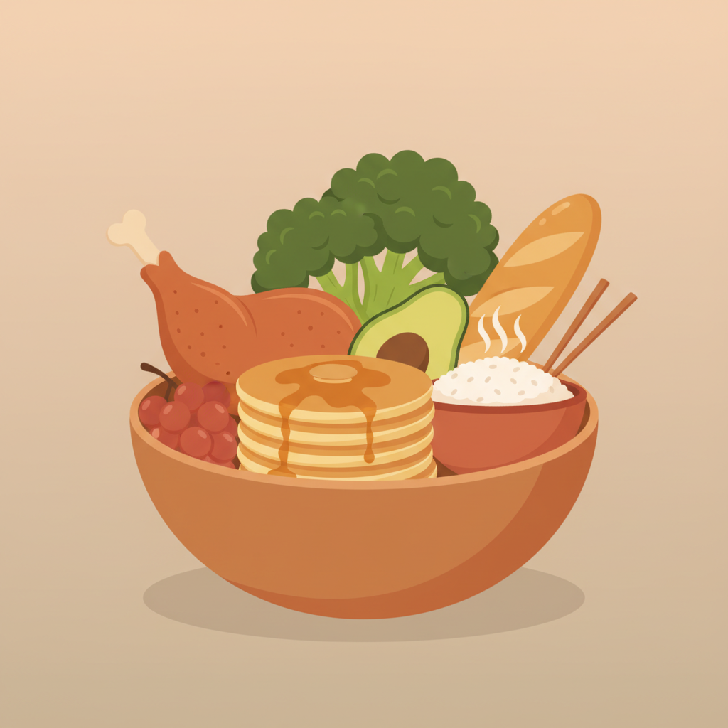 Wortschatzillustration zu 食物