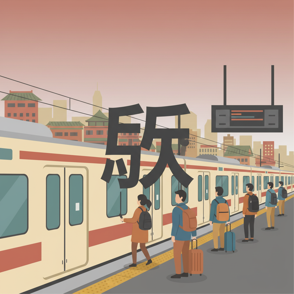 Wortschatzillustration zu 駅
