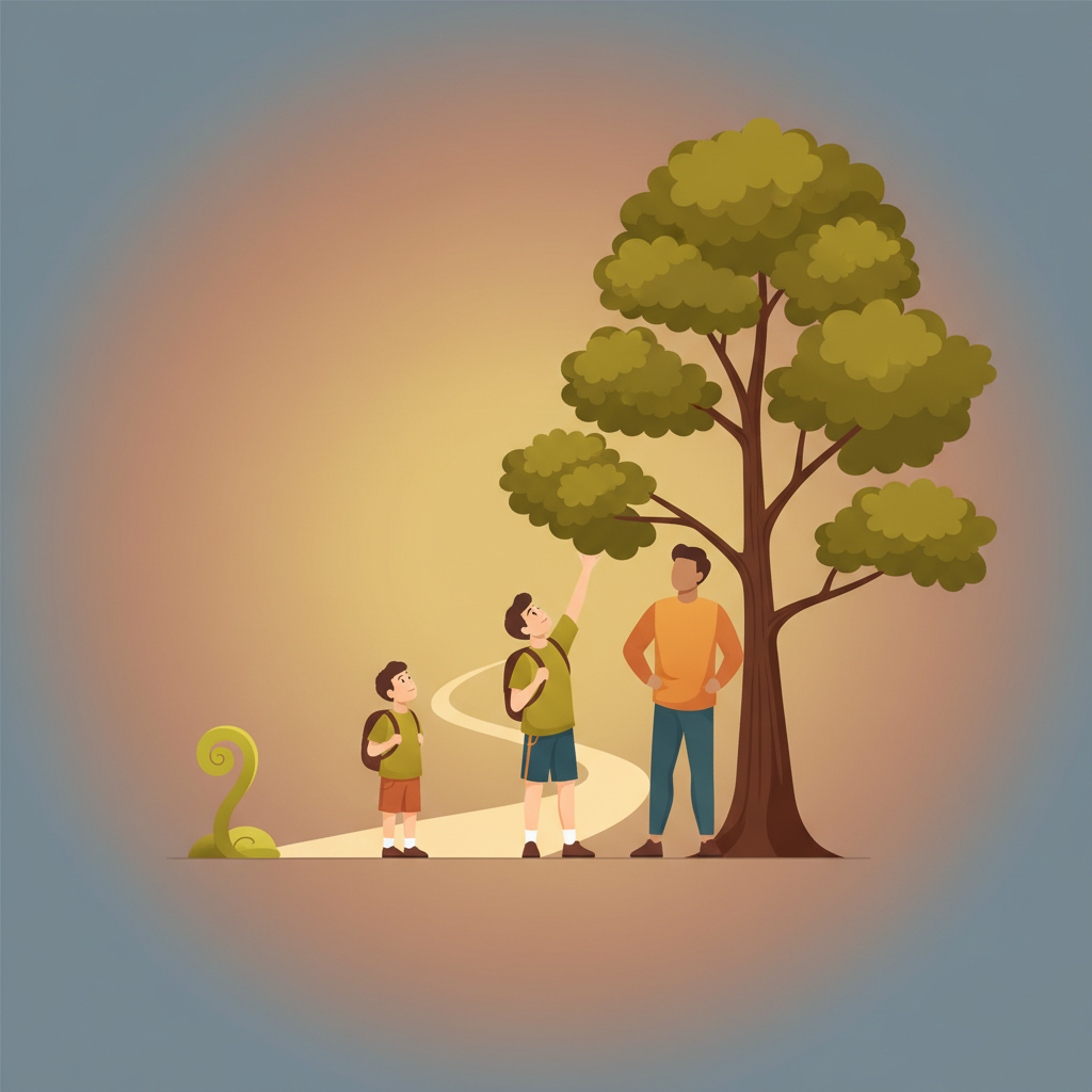 Wortschatzillustration zu Grow up