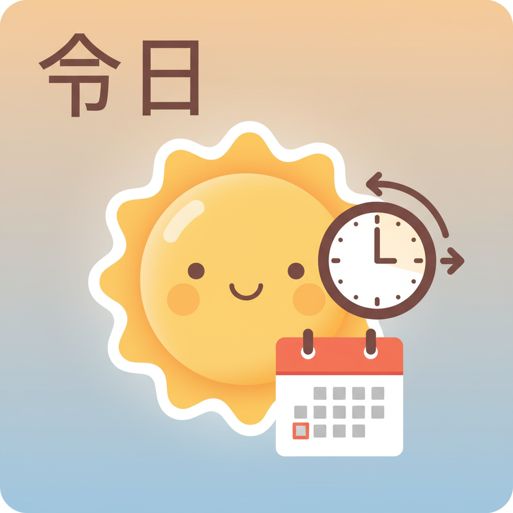 Wortschatzillustration zu 今日