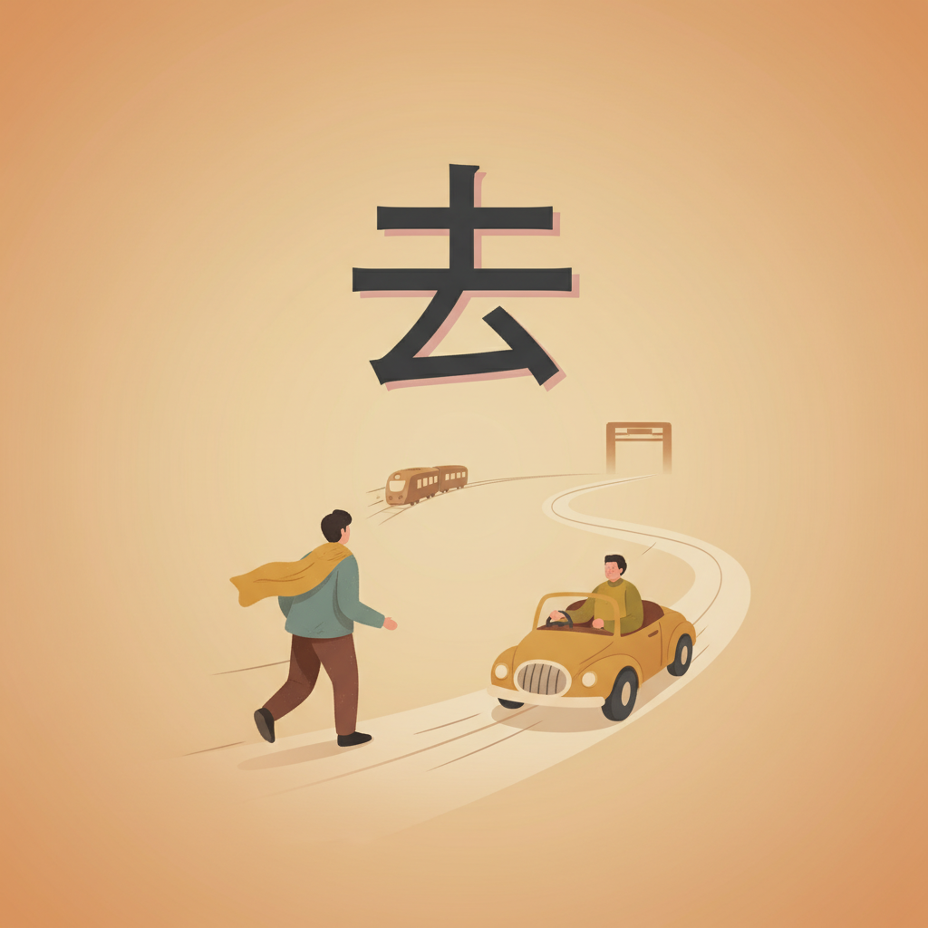 Wortschatzillustration zu 去
