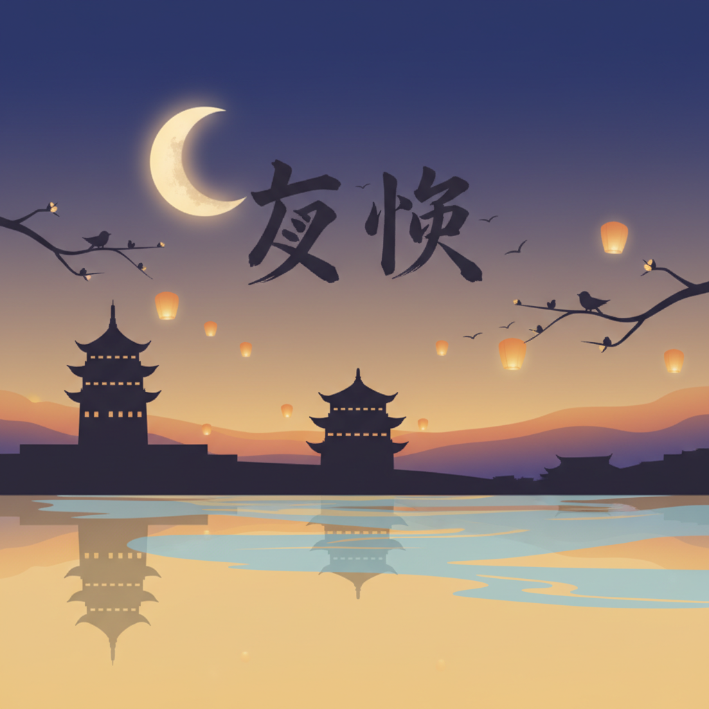 Wortschatzillustration zu 夜晚