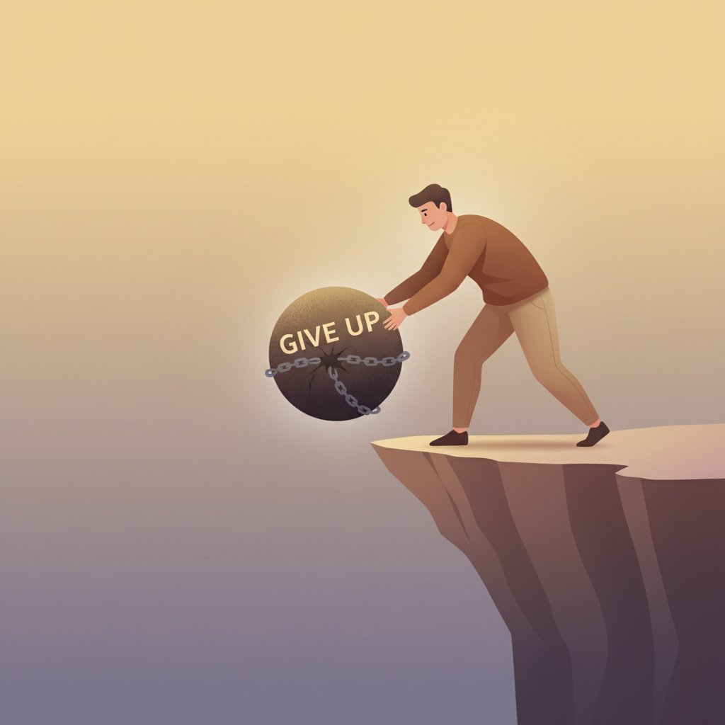 Wortschatzillustration zu Give up
