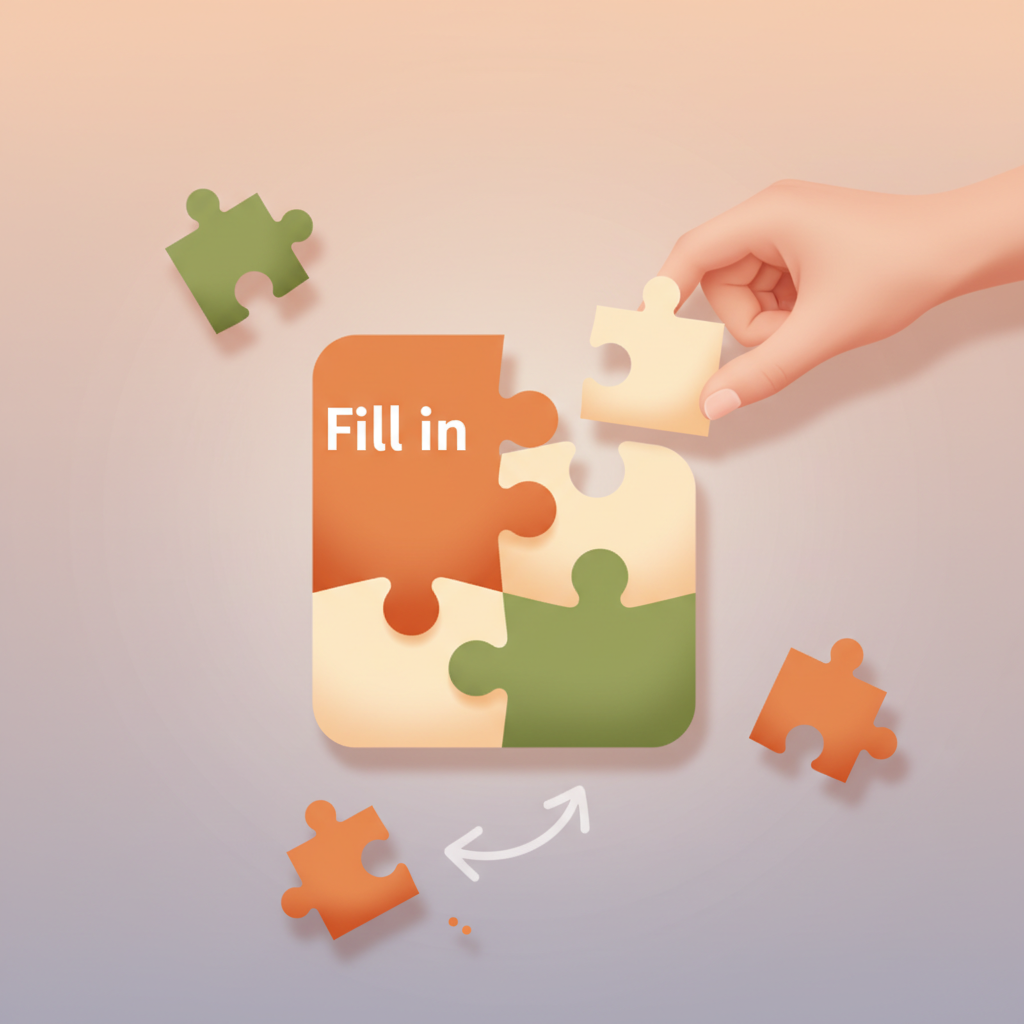 Wortschatzillustration zu Fill in