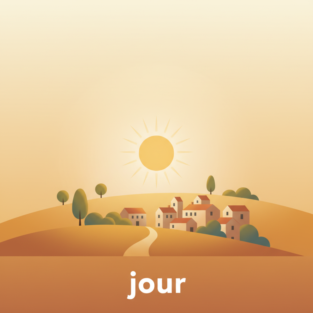 Wortschatzillustration zu Jour