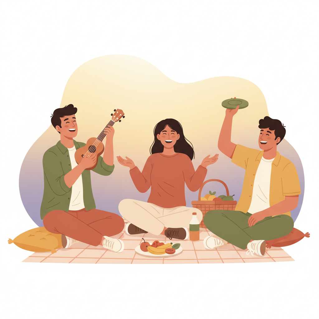 Wortschatzillustration zu 楽しかったです