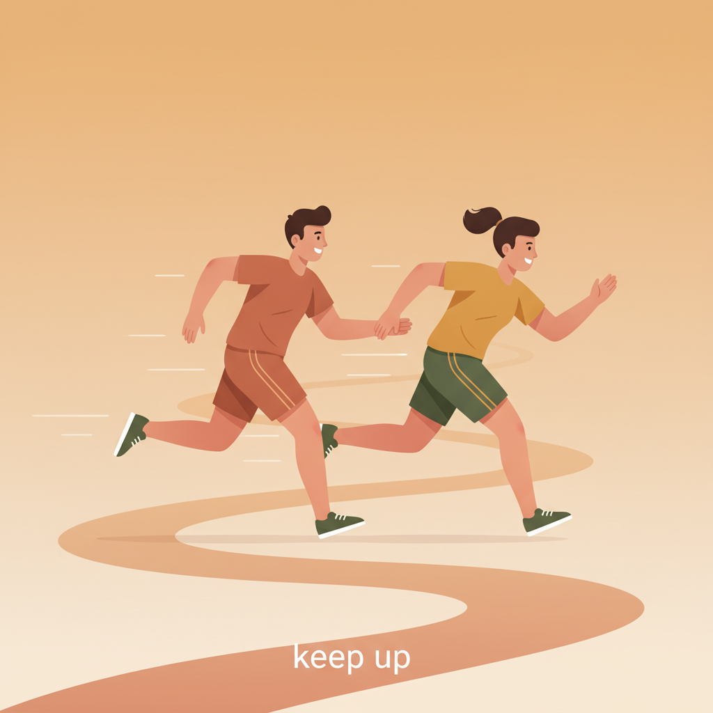 Wortschatzillustration zu Keep up