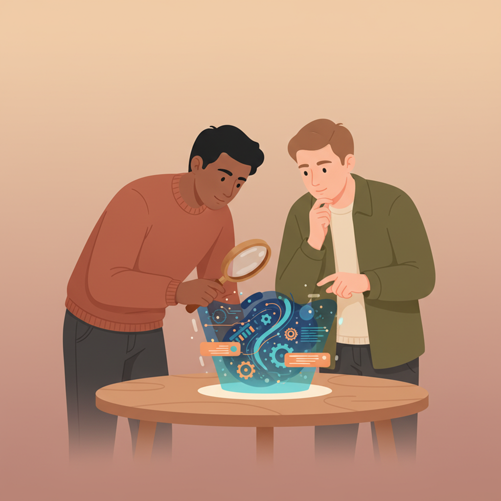 Wortschatzillustration zu Look into