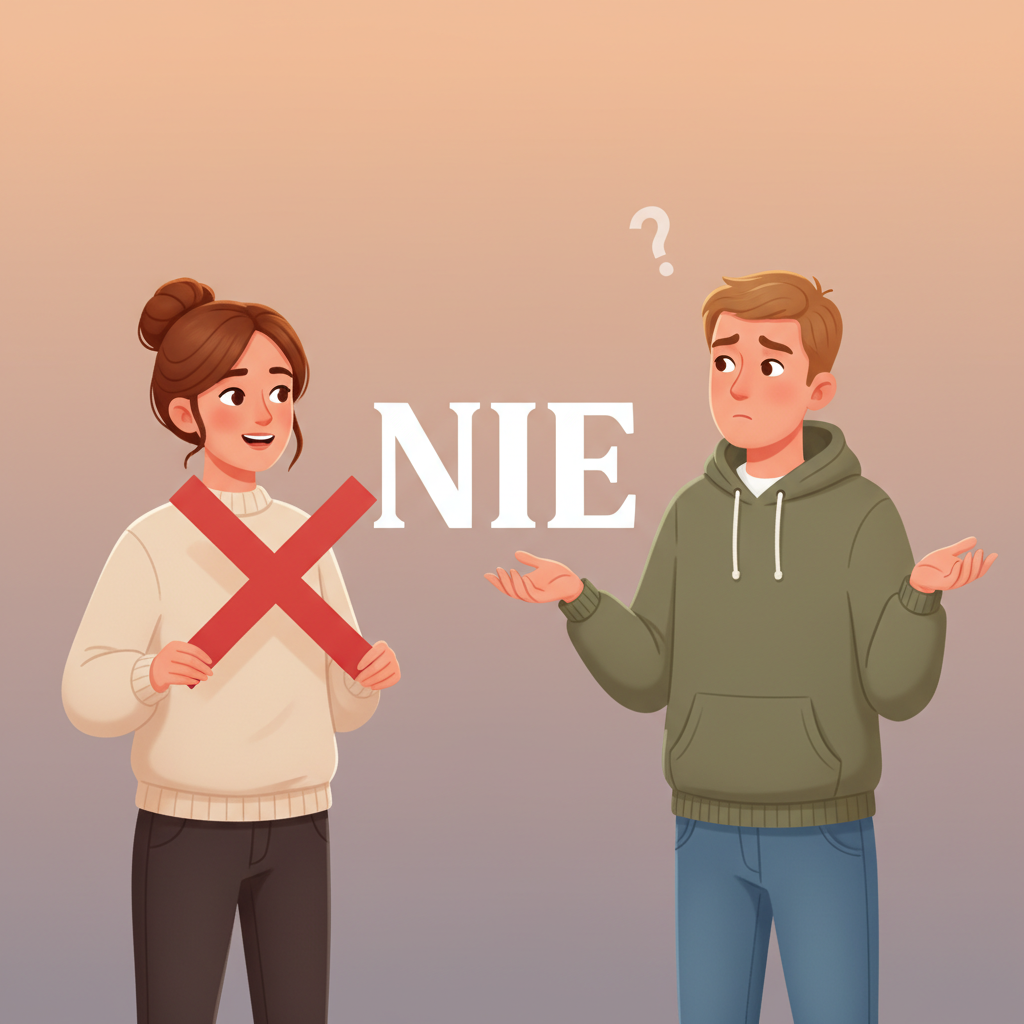Wortschatzillustration zu Nie
