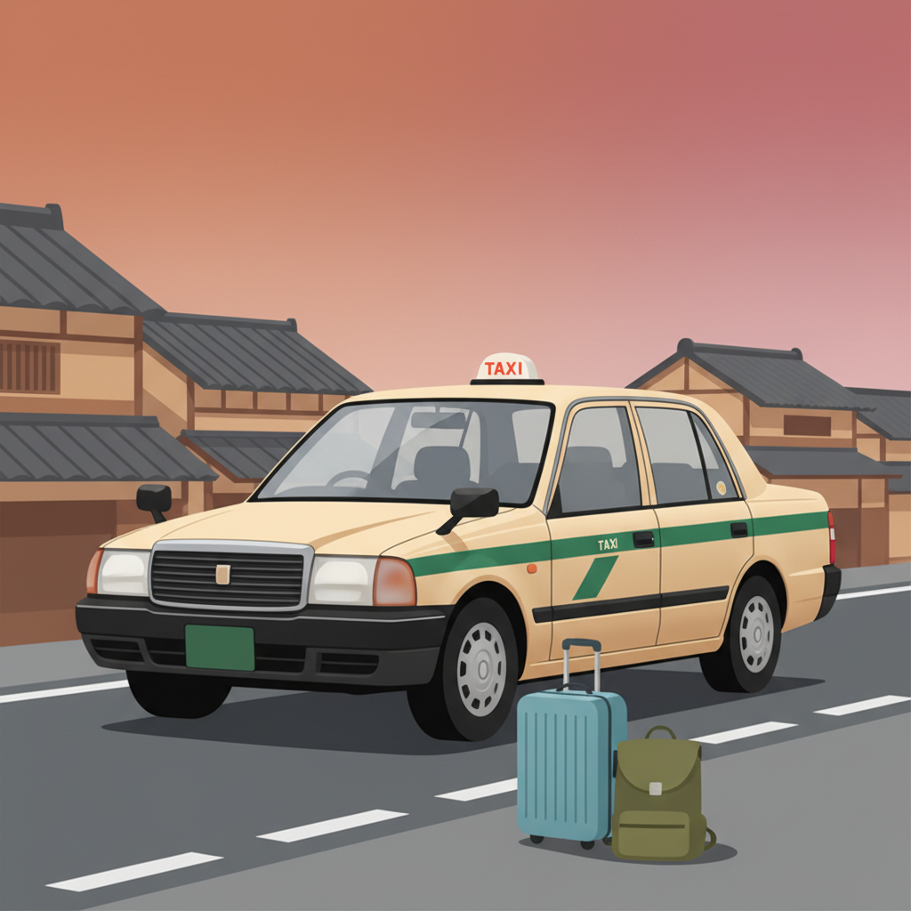 Wortschatzillustration zu タクシー