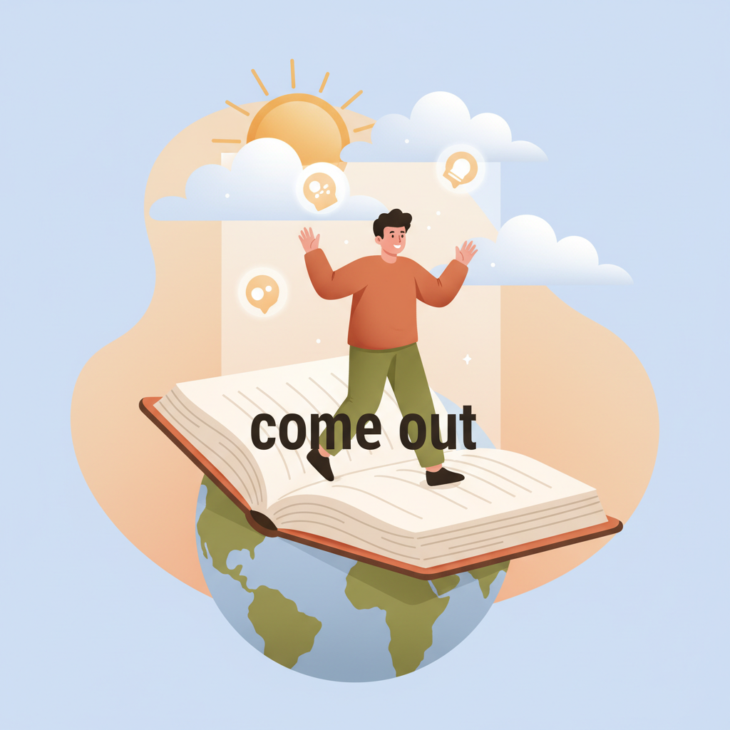 Wortschatzillustration zu Come out
