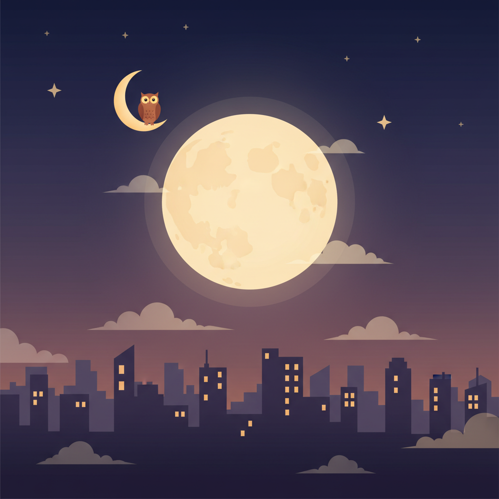Wortschatzillustration zu 夜晚