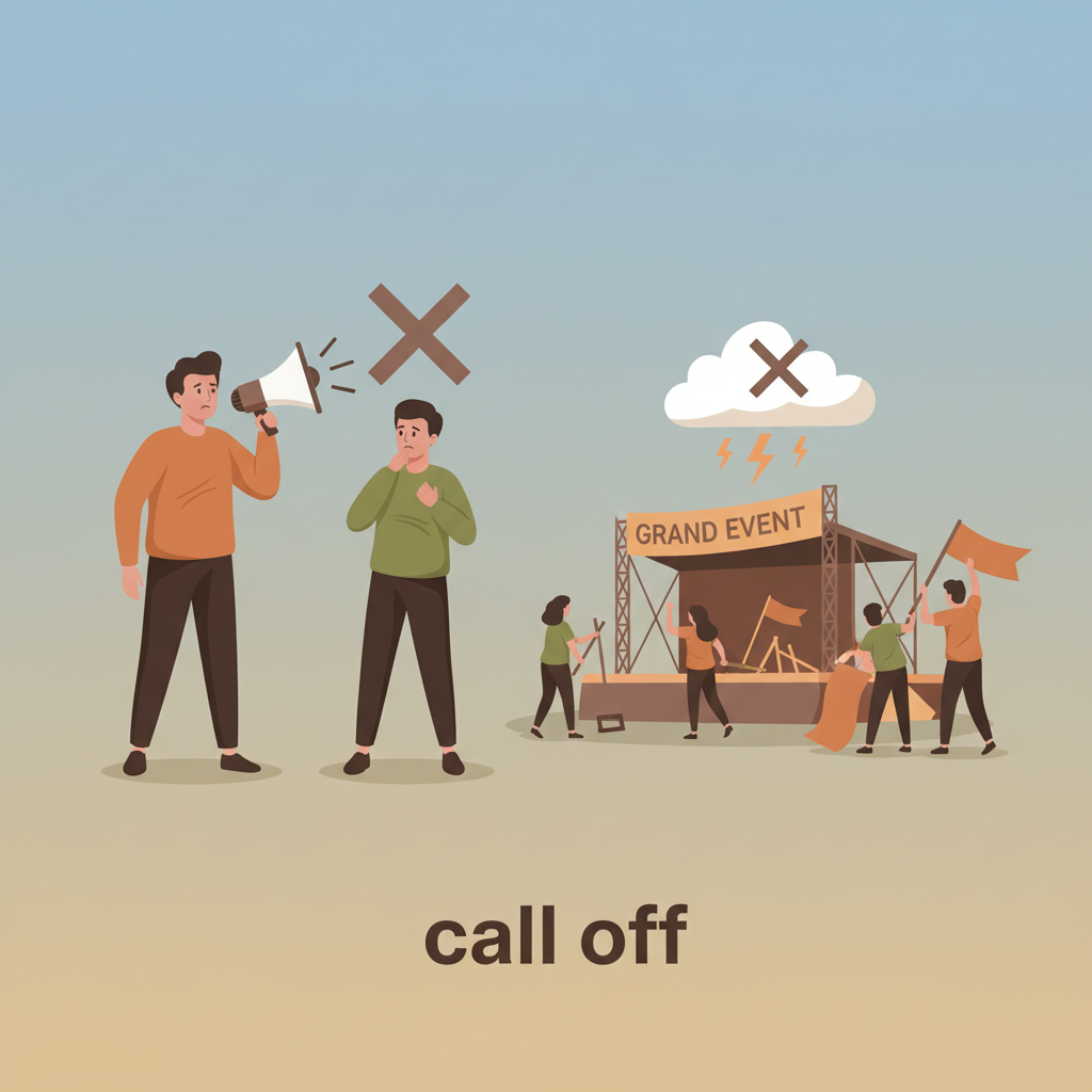 Wortschatzillustration zu Call off