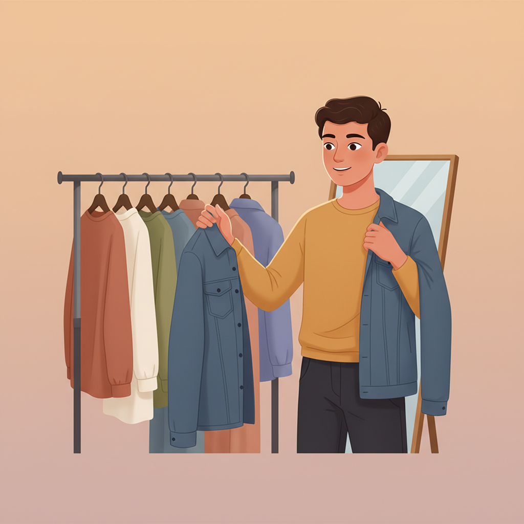 Wortschatzillustration zu Try on