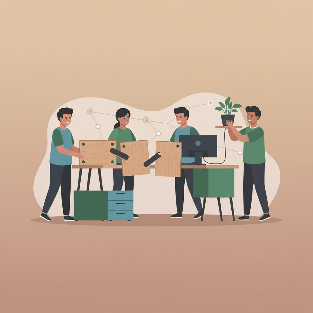 Wortschatzillustration zu Set up