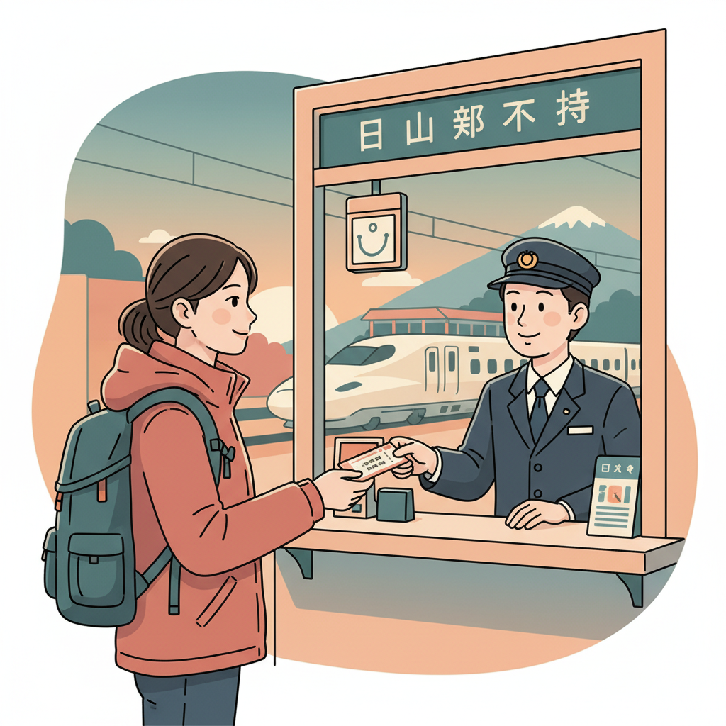 Wortschatzillustration zu 切符をお願いします