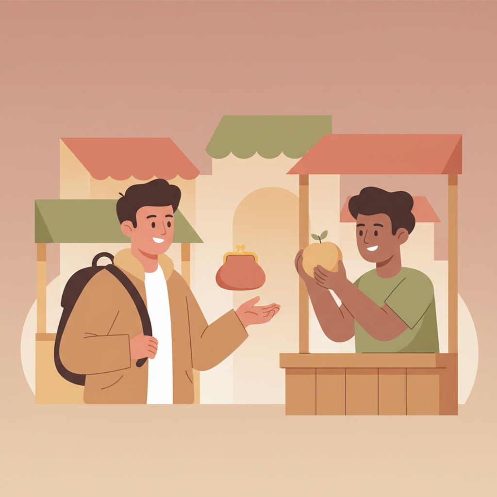 Wortschatzillustration zu いくらですか